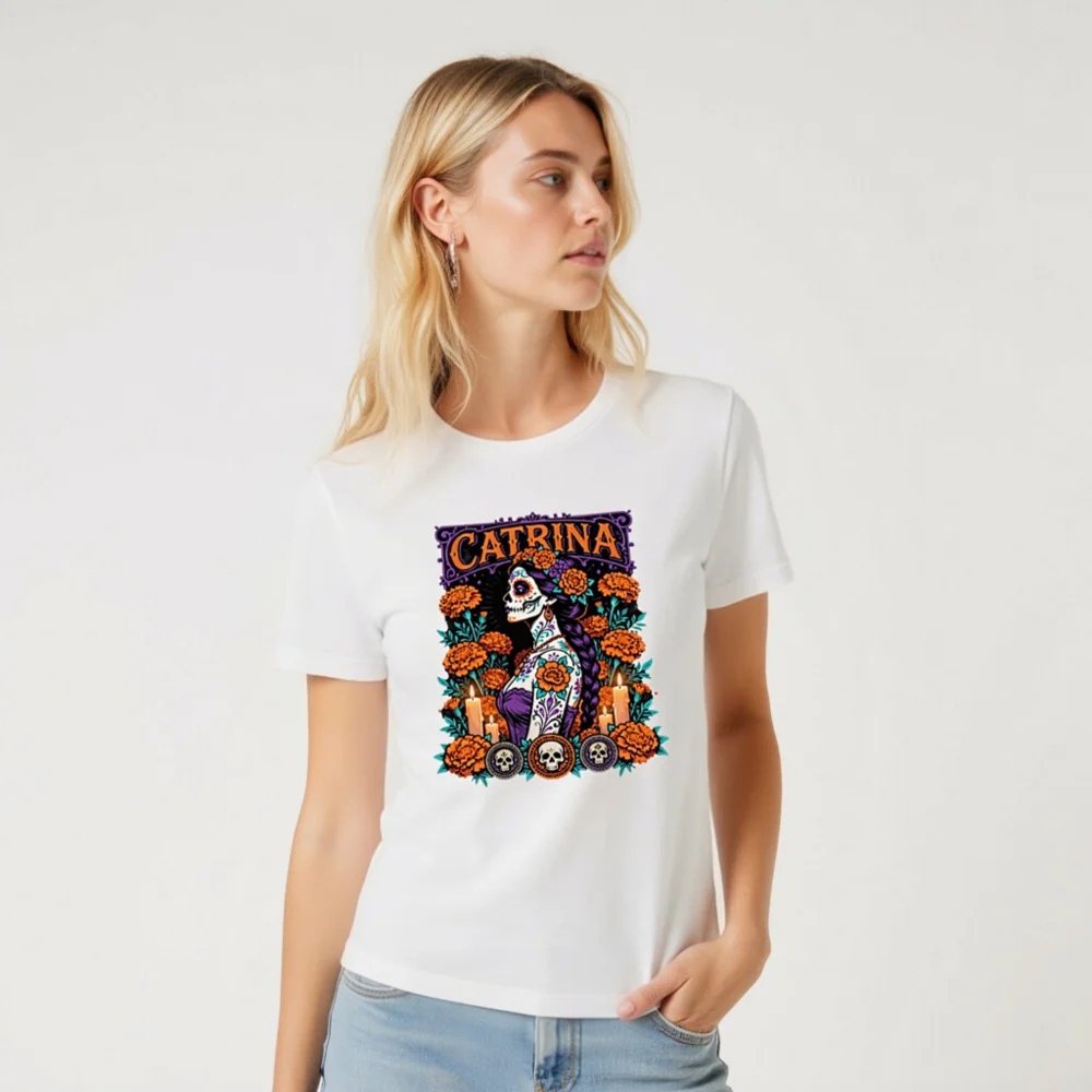 Catrina Day of the Dead T-Shirt Unisex Graphic Tee - Image 9