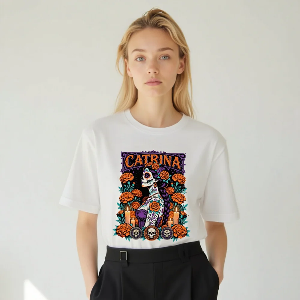 Catrina Day of the Dead T-Shirt Unisex Graphic Tee - Image 10